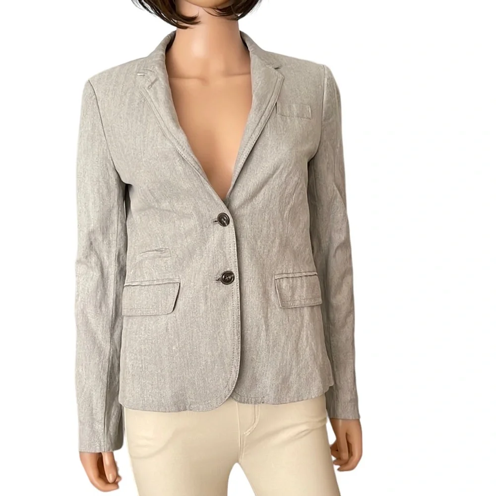 J. Crew Schoolboy Gray Metallic Blazer Size 4